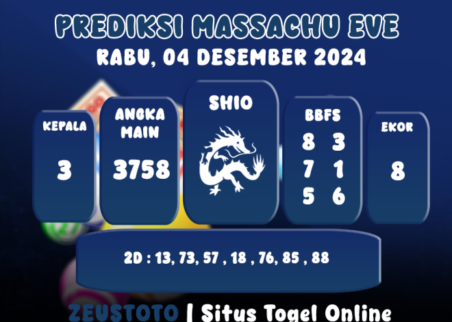 PREDIKSI KELUARAN ANGKA PERIODE 04 DESEMBER 2024 MASSACHUEVE POOL