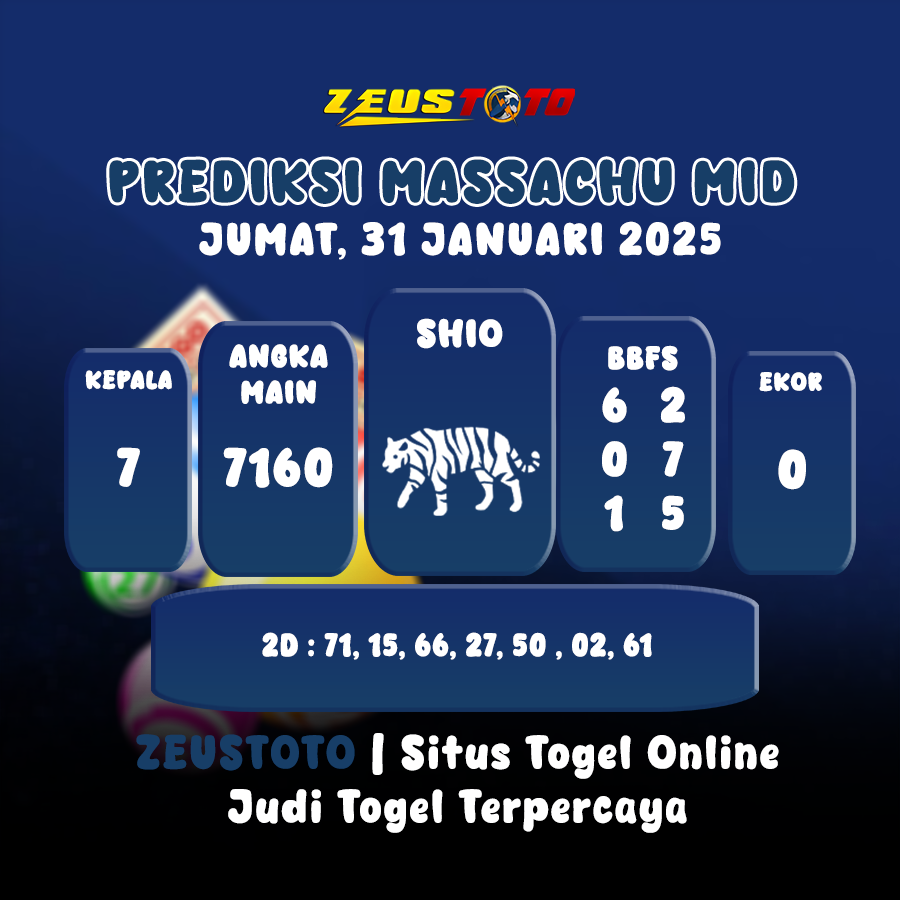 PREDIKSI MASSACHUMID POOL 31 JANUARI 2025