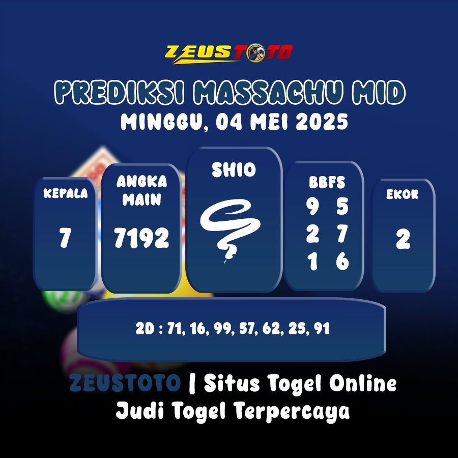 PREDIKSI MASSACHUMID POOL 04 MEI 2025